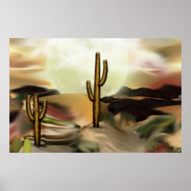 Southwest Desert Sunrise Abstract Art Poster (Front)