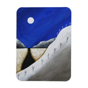 Southwest Desert Winter Arizona Folk Art Magnet