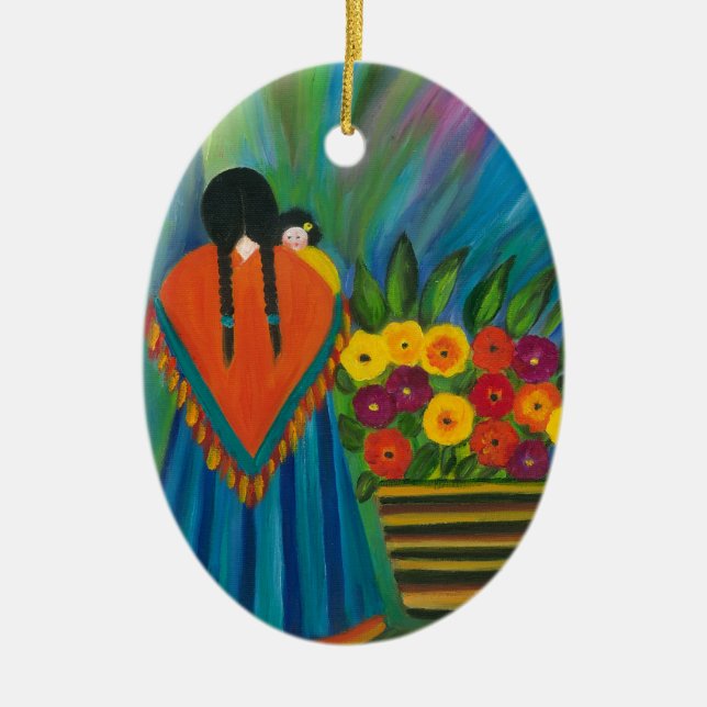 Southwest Design #1 Ceramic Ornament (Front)