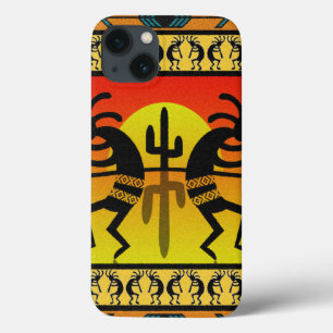 Southwest Design Dancing Kokopelli Desert Cactus iPhone 13 Case