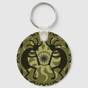 Southwest Design Dancing Kokopelli Tribal Sun Keychain