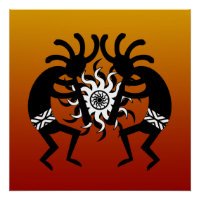 Southwest Design Desert Tribal Sun Kokopelli