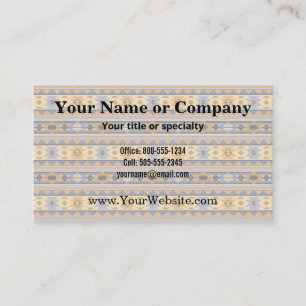 Southwest Design Gold Blue Grey Tribal Pattern Business Card