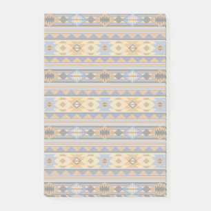 Southwest Design Gold Blue Grey Tribal Pattern Post-it Notes