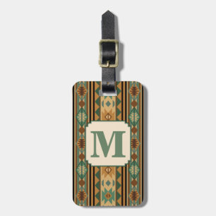 Southwest Design Green Brown Personalized Luggage Tag