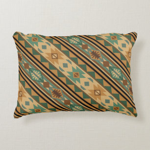 Southwest Design Green Brown Tan Decorative Pillow