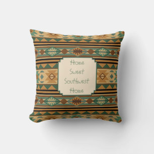 Southwest Design Green Brown Tan Throw Pillow