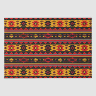 Southwest Design Red Black Gold Tribal Pattern Tissue Paper