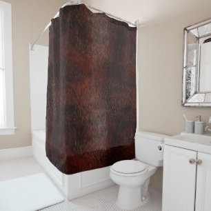 Southwest Faux Brown Leather Cowhide 