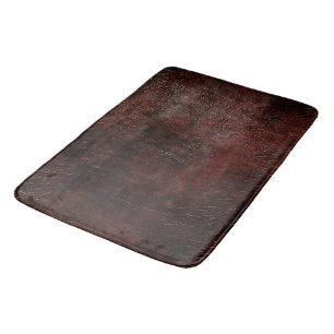 Southwest Faux Brown Leather Cowhide Bath Mat