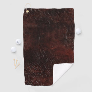 Southwest Faux Brown Leather Cowhide  Golf Towel