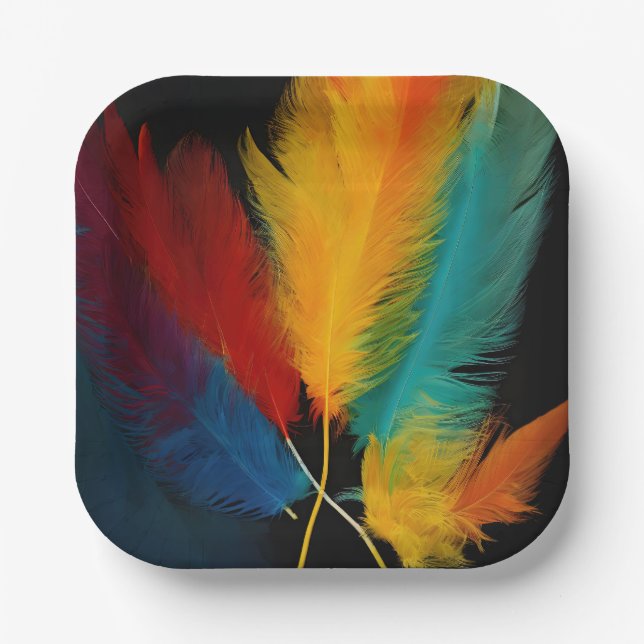 Southwest Feather Abstract Paper Plate (Front)