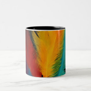 Southwest Feather Abstract Two-Tone Coffee Mug