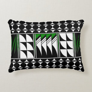 Southwest Feather Blessing in Green Accent Pillow