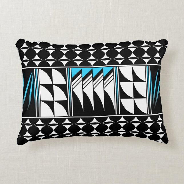 Southwest Feather Blessing in Turquoise Accent Pillow (Front)