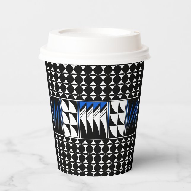 Southwest Feather Blessings in Blue Paper Cups (Front)