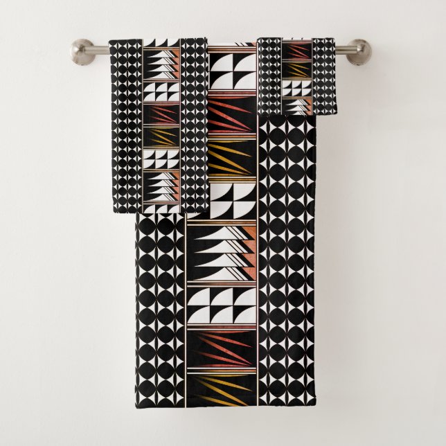 Southwest Feather Blessings in Citrus Bath Towel Set (Insitu)