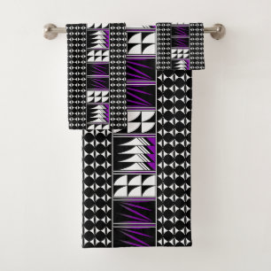 Southwest Feather Blessings in Purple Bath Towel Set