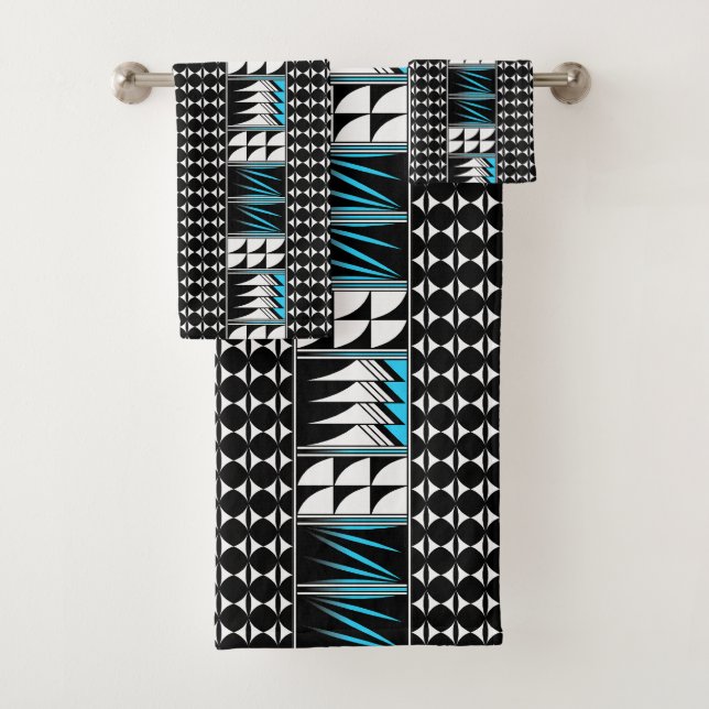 Southwest Feather Blessings in Turquoise Bath Towel Set (Insitu)