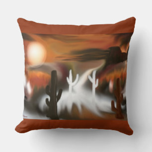 Southwest Fire and Ice Abstract Art Throw Pillow