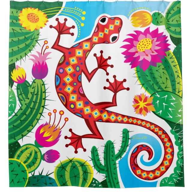 Southwest Gecko with Cactus Blossoms (Front)