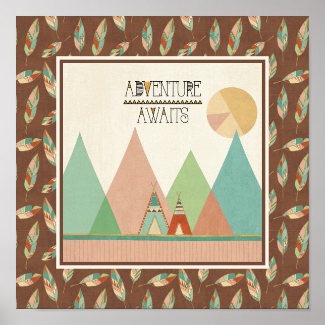 Southwest Geo III | Adventure Awaits Poster (Front)