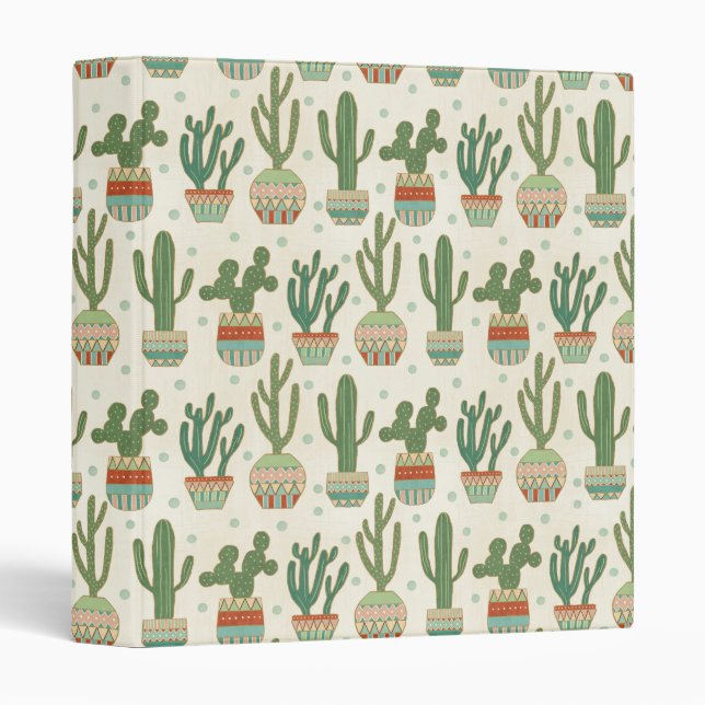 Southwest Geo Step | Cactus Pattern Binder (Front/Spine)