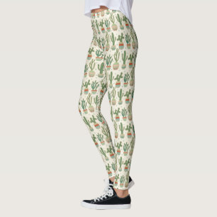 Southwest Geo Step   Cactus Pattern Leggings