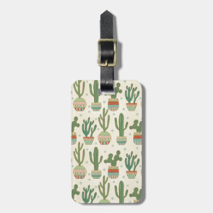 Southwest Geo Step   Cactus Pattern Luggage Tag