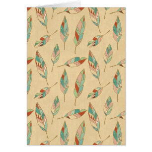 Southwest Geo Step   Coral Feather Pattern