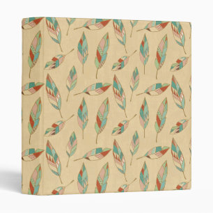 Southwest Geo Step   Coral Feather Pattern Binder