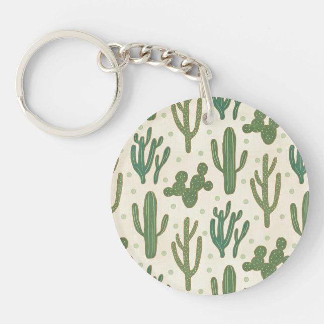 Southwest Geo Step | Desert Cactus Pattern Keychain (Front)