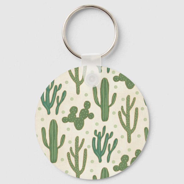 Southwest Geo Step | Desert Cactus Pattern Keychain (Front)