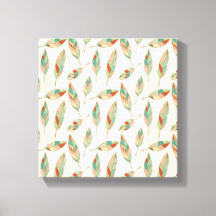 Southwest Geo Step   Geometric Feather Pattern Canvas Print