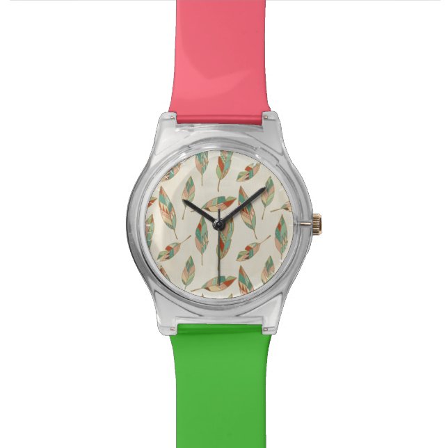 Southwest Geo Step | Geometric Feather Pattern Watch (Close Up)