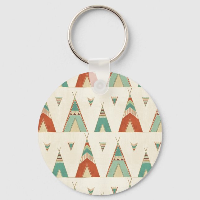 Southwest Geo Step | Geometric Teepee Pattern Keychain (Front)