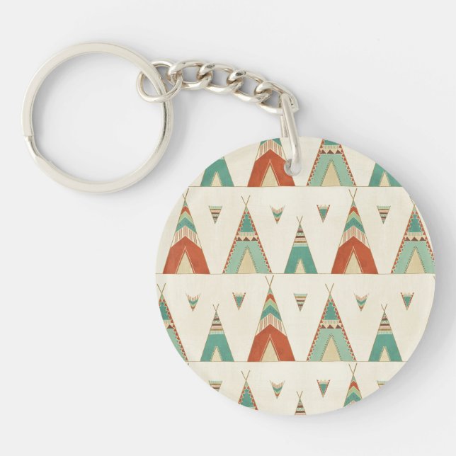 Southwest Geo Step | Geometric Teepee Pattern Keychain (Front)