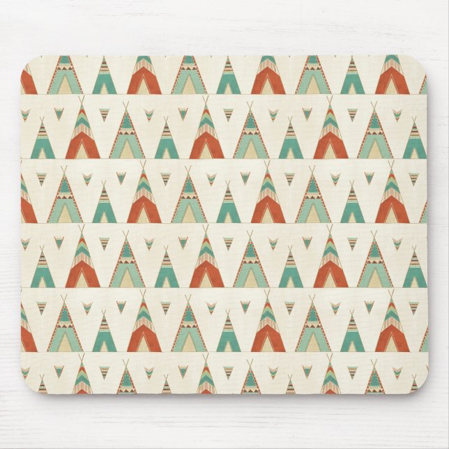 Southwest Geo Step | Geometric Teepee Pattern Mouse Pad (Front)