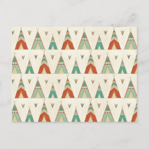 Southwest Geo Step Geometric Teepee Pattern Postcard