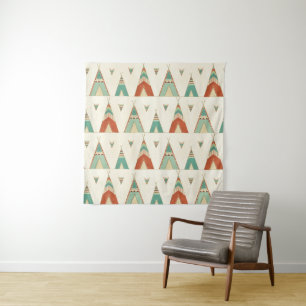 Southwest Geo Step   Geometric Teepee Pattern Tapestry