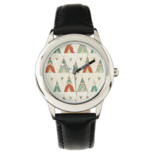 Southwest Geo Step Geometric Teepee Pattern Watch