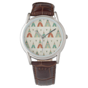 Southwest Geo Step Geometric Teepee Pattern Watch