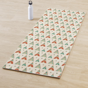 Southwest Geo Step Geometric Teepee Pattern Yoga Mat