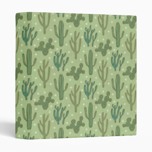 Southwest Geo Step   Green Cactus Pattern Binder