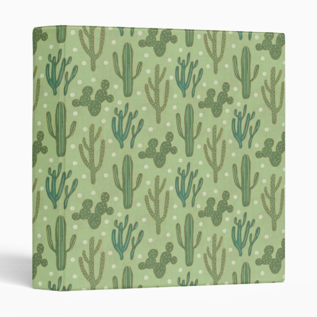 Southwest Geo Step | Green Cactus Pattern Binder (Front/Spine)