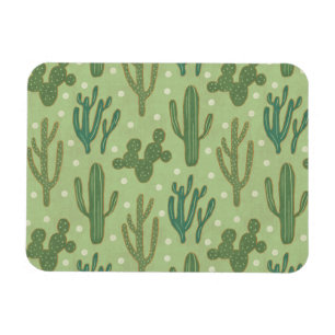 Southwest Geo Step   Green Cactus Pattern Magnet