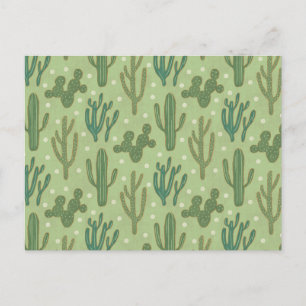Southwest Geo Step   Green Cactus Pattern Postcard