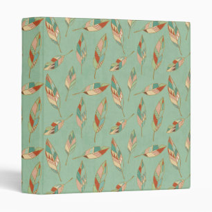 Southwest Geo Step   Green Feather Pattern Binder