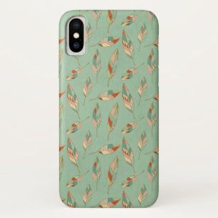 Southwest Geo Step Green Feather Pattern iPhone X Case