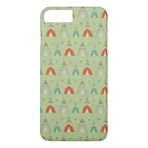 Southwest Geo Step   Green Teepee Pattern iPhone 8 Plus/7 Plus Case